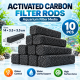 Activated Carbon Filter Rods for Aquarium – 10 PCS