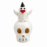 👻 Ghost on Skull Aquarium Ornament