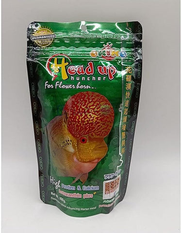 Okiko Head Power (Head up) flowerhorn Fish Food with Head Booster Formula -100 GMS Okiko Head Power (Head up) flowerhorn Fish Food with Head Booster Formula -100 GMS