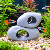 🐠 Aquarium Double Cave Hideout – Modern Fish Tank Ornament