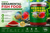 Premium Discus Fish Food Pellets – High Protein 35% – Color Enhancing 108g
