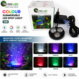 GLO-MAX RGB Colour Submersible LED Spot Light 3W