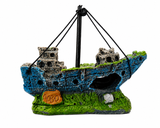 🏴‍☠️ Blue Shipwreck Aquarium Ornament – 14cm