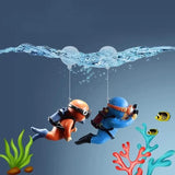 Diver Aquarium Decorations Floating Fish Tank Decor